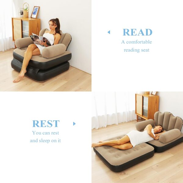 51UePuZ7fwL._SL1000_ Luxury Inflatable Lounge Chair & Foldable Air Mattress for Outdoor Camping