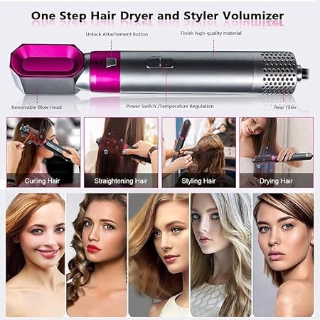 61Hrhi-BzTL._SY450_ 5-in-1 Ionic AirStyler – No Extreme Heat Damaging Blow Dryer & Volumizer
