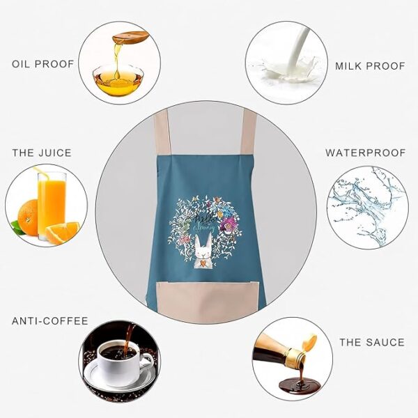 61UAC36jcvL._SX679_ Premium Waterproof Kitchen Apron with Adjustable Neck Strap and Pockets