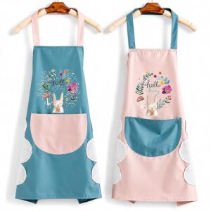 Premium Waterproof Kitchen Apron with Adjustable Neck Strap and Pockets