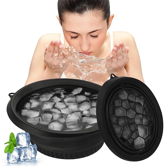71yHuzZngFL._SX569_ Portable Silicone Ice Facial Bowl for Face Dip & De-Puffing – Black