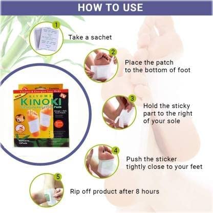 41Us4Mg5stL Natural Ginger Foot Pads with Adhesive Sheets for Overnight Foot Care