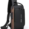 41udMWDG+iL Multifunctional Crossbody Bag for Men and Women | Waterproof PU Leather Sling Bag with Multi-Pockets