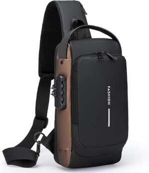 Multifunctional Crossbody Bag for Men and Women | Waterproof PU Leather Sling Bag with Multi-Pockets