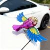 Multicoloured 3D Auto Flapping Wing Bird Car Roof Bonnet Ornament & Bike Accessory