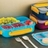 51t50EvNANL._SX569_ High-Capacity Bento Lunch Box with Spoon & Fork | Break-Resistant Kids Tiffin Box