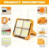 Premium Portable LED Solar Work Light – Rechargeable Emergency Lantern with Power Bank