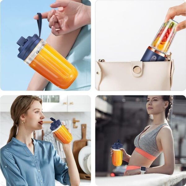 Portable Juicer Blender with 6 Blades | Rechargeable Battery Smoothie Maker