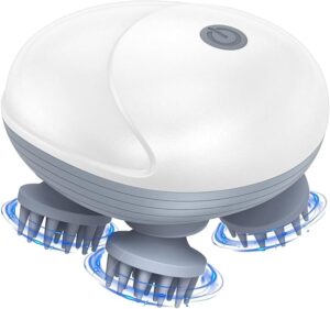Premium Electric Scalp Massager with Soft Silicone Bristles | Rechargeable Head Massager for Stress Relief