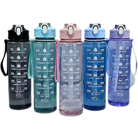 61FMmlkI2yL._SX569_ Unbreakable Daily Hydration Tracker Bottle with Comfortable Carry Handle
