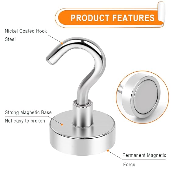 61HRoCZkGjL._SX569_ Premium Heavy-Duty Magnetic Storage Hooks for Metal Surfaces and Tools- Set of 5