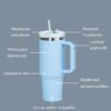 61KBZGwigIL._SX569_ Rust-Proof Stainless Steel Coffee Tumbler with Splash-Resistant Slider Lid
