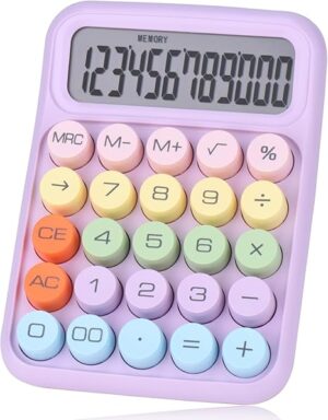 Cute Colorful Mechanical Keyboard Calculator – Battery-Powered Calculation Stand with Auto-Sleep