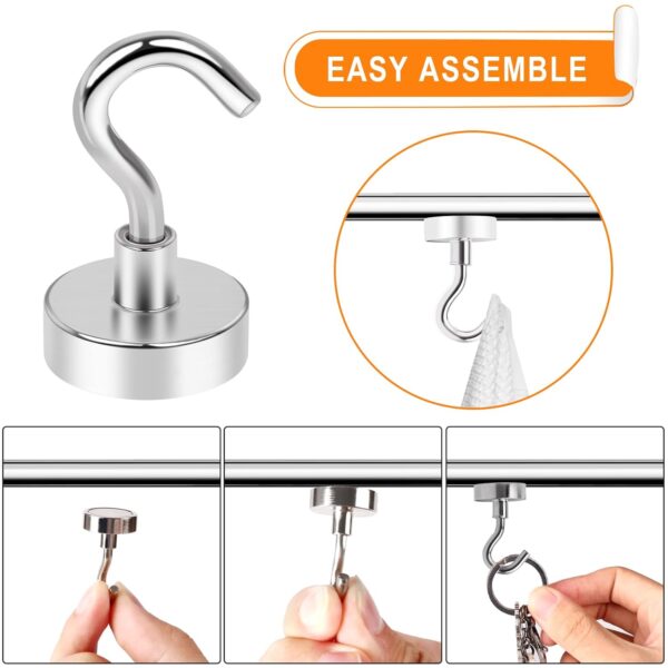 61P5+LT-BRL._SL1500_ Premium Heavy-Duty Magnetic Storage Hooks for Metal Surfaces and Tools- Set of 5