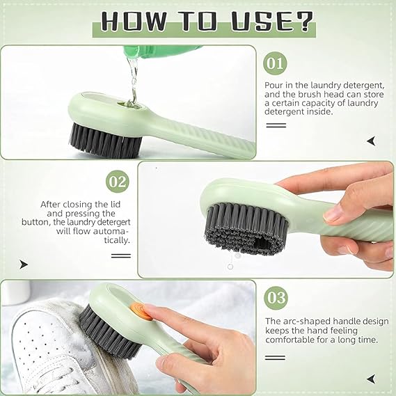 Multipurpose Laundry and Clothes Washing Brush with Refillable Detergent Tank