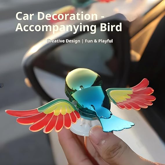 Multicoloured 3D Auto Flapping Wing Bird Car Roof Bonnet Ornament & Bike Accessory