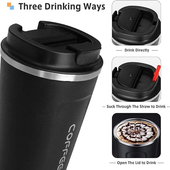 61YQZkKeAHL._SX569_ Reusable Thermal Coffee Mug with Splash-Proof Lid – Leakproof Stainless Steel Tumbler