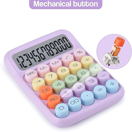 61aC5yUQjYL._SX450_ Cute Colorful Mechanical Keyboard Calculator – Battery-Powered Calculation Stand with Auto-Sleep