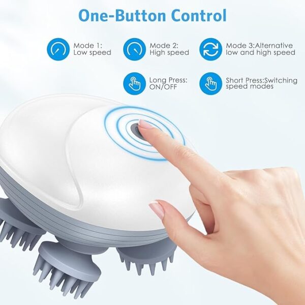 61cHsELc9JL._SX679_ Premium Electric Scalp Massager with Soft Silicone Bristles | Rechargeable Head Massager for Stress Relief