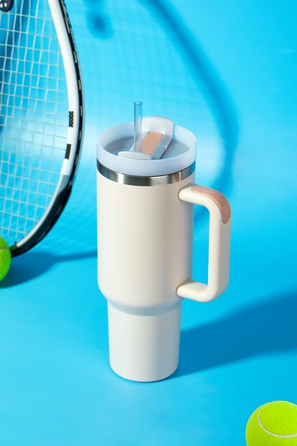 61u+vtGJFCL._SY879_ Rust-Proof Stainless Steel Coffee Tumbler with Splash-Resistant Slider Lid