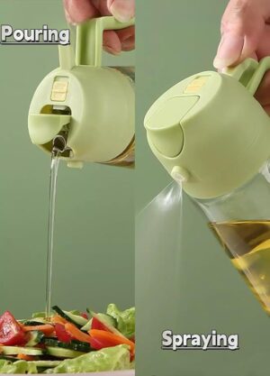 Premium 2-in-1 Cooking Oil Dispenser and Sprayer – 470ml Glass Cruet for Air Fryer