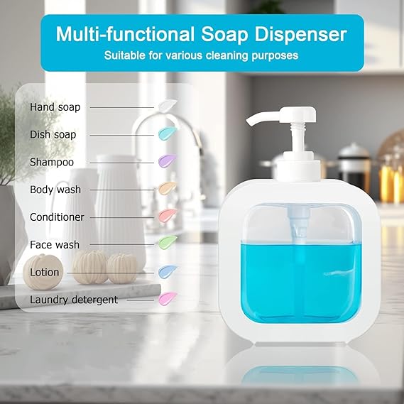 Luxury Countertop Soap Pump Bottle | Sleek Rustproof Liquid Dispenser for Kitchen