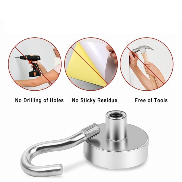 71-JEnmpPFL._SL1500_ Premium Heavy-Duty Magnetic Storage Hooks for Metal Surfaces and Tools- Set of 5