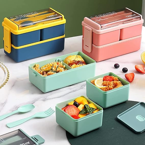 713mRXeM4XL._SX569_ Leak-Proof Bento Lunch Box with 3 Compartments for Kids and Adults