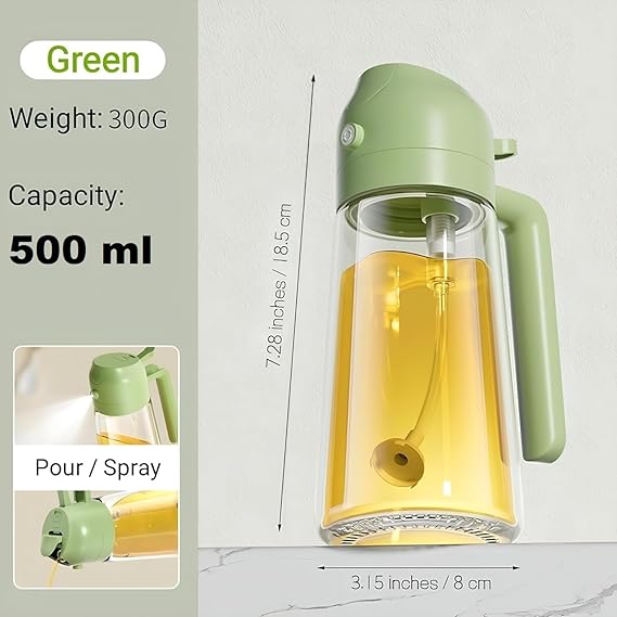 713vlTGnRsL._SX569_ Premium 2-in-1 Cooking Oil Dispenser and Sprayer – 470ml Glass Cruet for Air Fryer