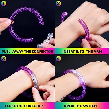 71ESG9-s7TL._SY450_ Vibrant Multi-Color Light-Up Party Bracelets | Glowing Event Wristbands Set Of 10