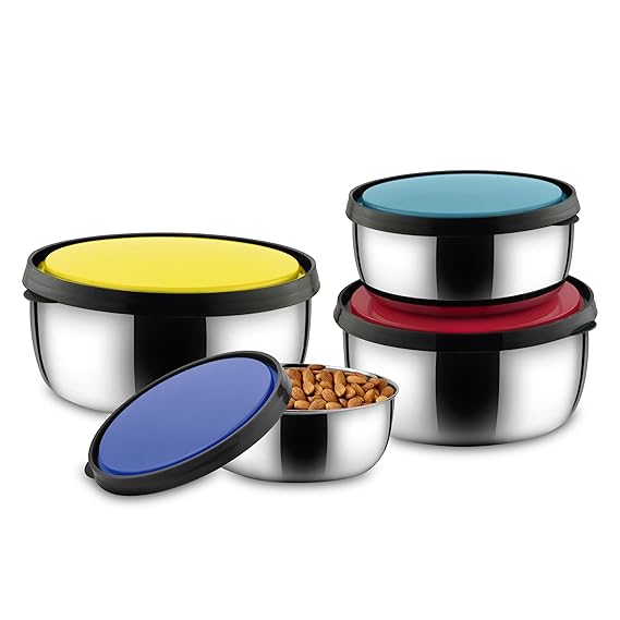 71PcP7F8o4L._SX569_ Premium Stainless Steel Lunch Box & Fancy Bowl Container Combo Set