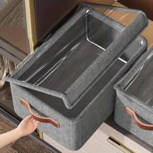 Folding Storage Box with Lid | Collapsible Clothes & Wardrobe Organizer Bins