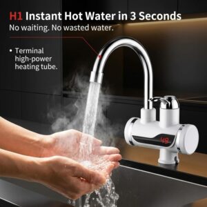 Tankless Fast Heating Hot Water Tap for Kitchen Sink and Bathroom Wash Basin