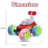 360° Rotating RC Stunt Car Toy | Rechargeable Multidirectional Stunt Vehicle with LED Lights
