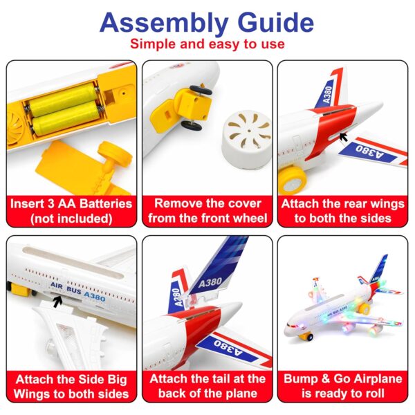 81lA4o55nJL._SL1500_ - Copy Musical Airplane Toy for Kids | Electric Bump & Go Aeroplane with 3D LED Lights & Flight Sounds