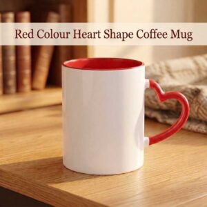 Personalized Love Mug Add Your Photo & Text Red Heart Handle