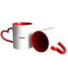 Mug (2) Personalized Love Mug Add Your Photo & Text Red Heart Handle