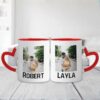 Mug (3) Personalized Love Mug Add Your Photo & Text Red Heart Handle