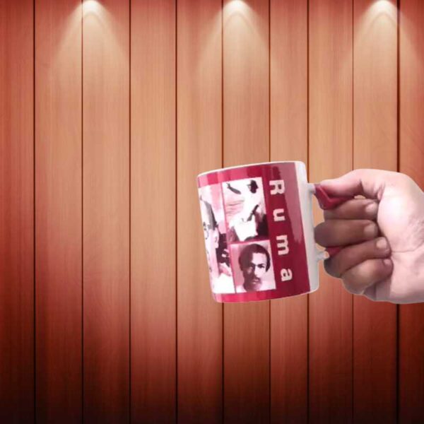 Mug (4) Personalized Love Mug Add Your Photo & Text Red Heart Handle