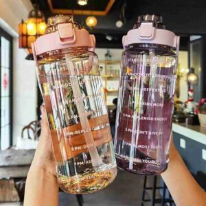 Unbreakable Motivational Water Bottle with Time Marker | Portable Leakproof Sports Sipper