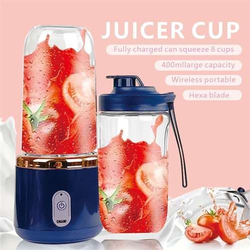 Portable Juicer Blender with 6 Blades | Rechargeable Battery Smoothie Maker