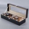 -ONU7DFgzU9zN0IGq9VM Premium 6-Slot Watch Box Organizer with Glass Display Top | Luxury Faux Leather Storage Case