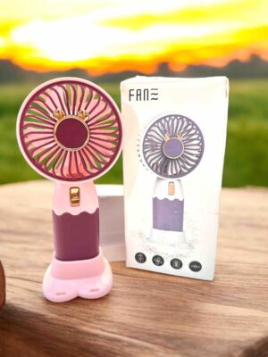 Premium Mini Rechargeable Handheld Fan with USB Charging Dock