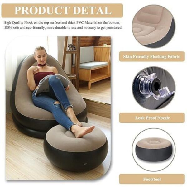 -OXOJLds42e-lqlSq2G6 Lightweight Portable Air Sofa Chair with Ottoman | Heavy-Duty Blow-Up Recliner for Travel & Camping