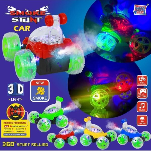 360° Rotating RC Stunt Car Toy | Rechargeable Multidirectional Stunt Vehicle with LED Lights