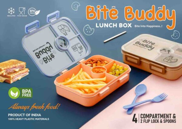 -OfdImbpLJTYdkv0MNzi Bite Buddy Multi-Compartment Leak-Proof Bento Lunch Box for Kids