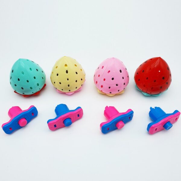 Strawberry-Shaped Luminous Spinning Top Toy | Light-Up Music Gyro Spinner for Kids