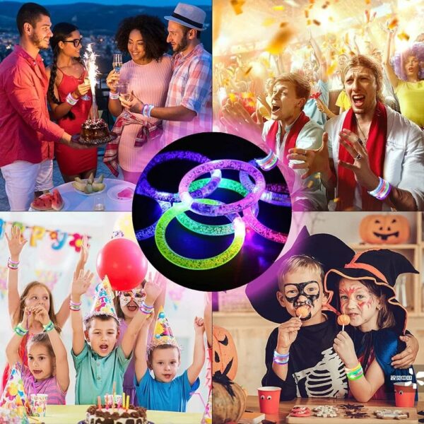 -Oq5kuUK5QTmBT2cO1WU Vibrant Multi-Color Light-Up Party Bracelets | Glowing Event Wristbands Set Of 10
