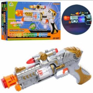 Futuristic Sci-Fi Laser Blaster Toy – Mechanical Rotating Barrel with Muzzle Vibration