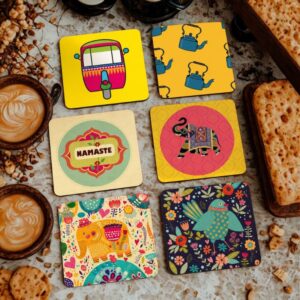 Personalized MDF Coaster Set of 4 for Hot & Cold Drinks